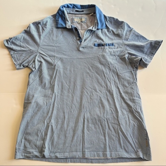 Ted Baker London Other - Men's Ted Baker London T-shirt Pocket Polo In Geometric Blue & White Print Sz 5
